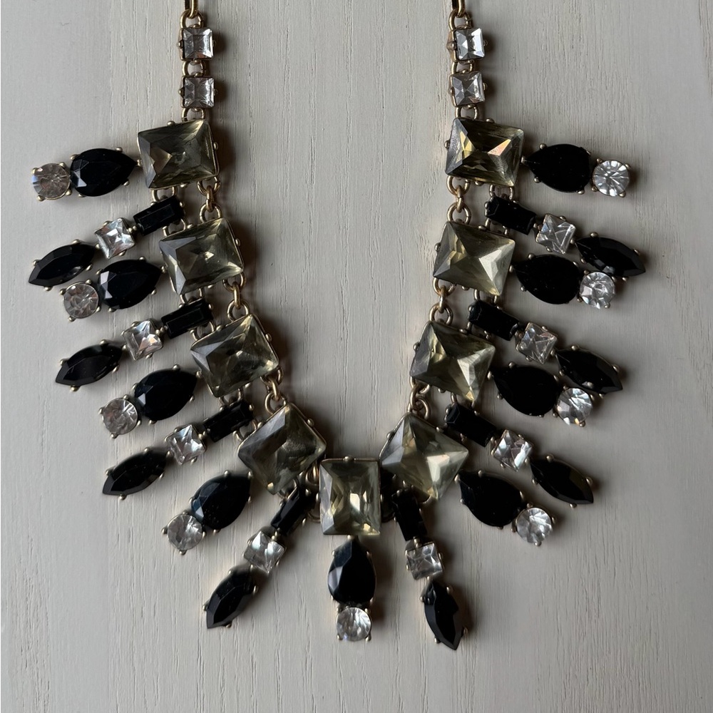 J. Crew Black and Gold Statement Necklace